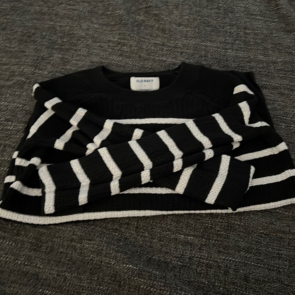Black and white striped long sleeve shirt